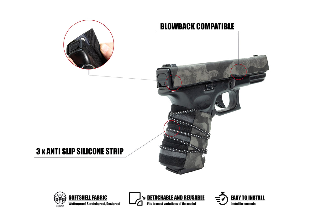 Husă Softshell inovatoare și reutilizabilă pentru replicile de airsoft G17–G19