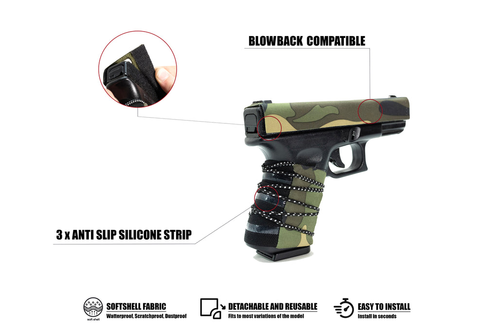 Husă Softshell inovatoare și reutilizabilă pentru replicile de airsoft G17–G19