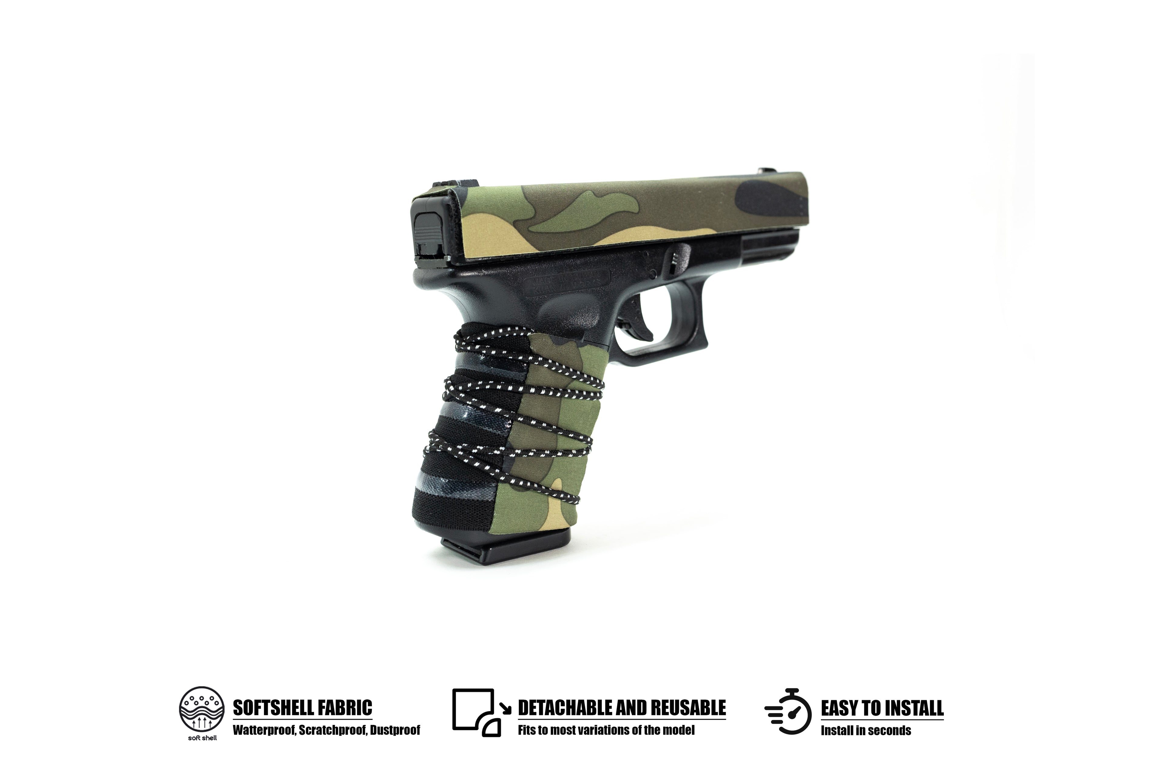 Husă Softshell inovatoare și reutilizabilă pentru replicile de airsoft G17–G19