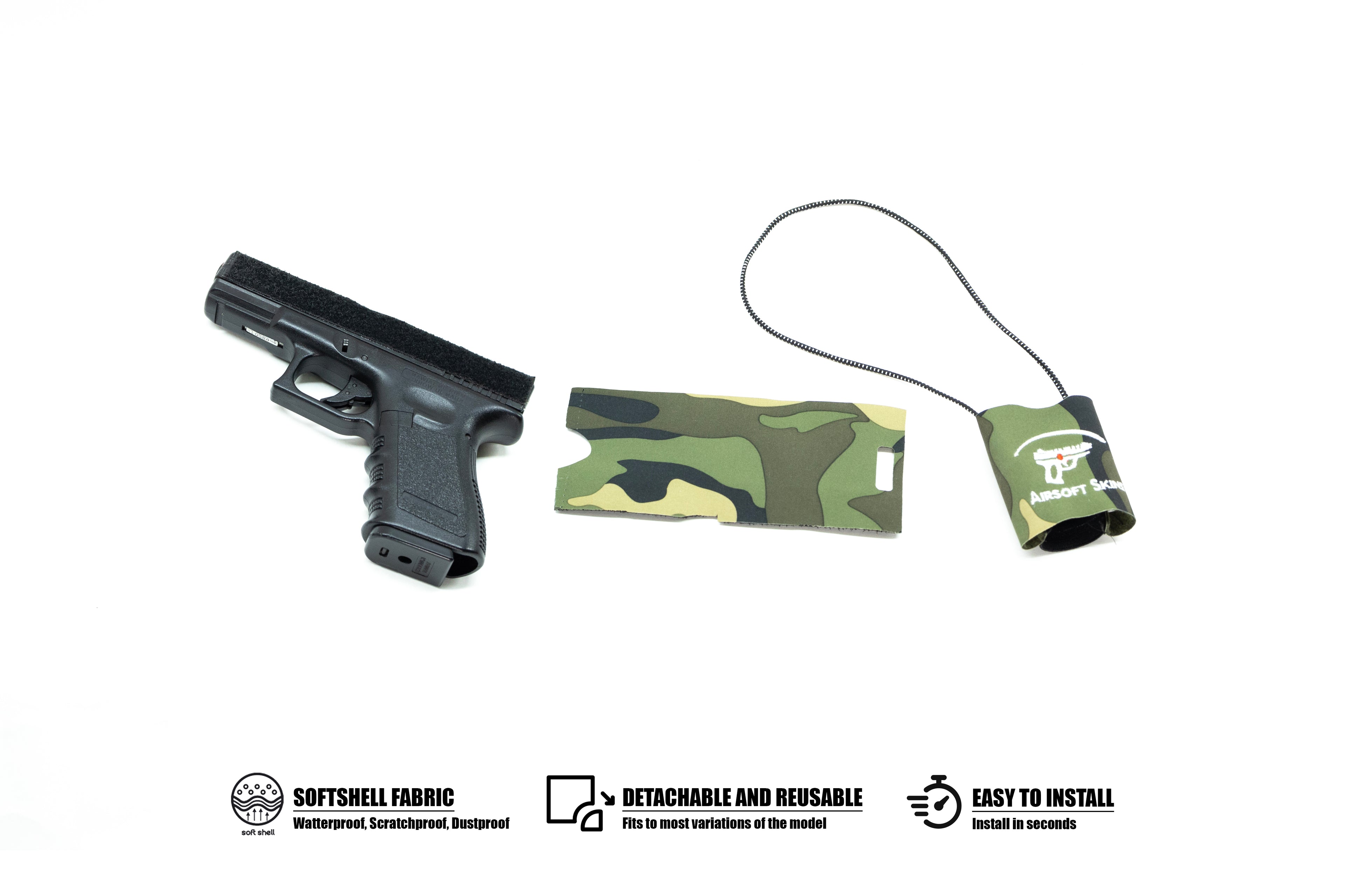 Husă Softshell inovatoare și reutilizabilă pentru replicile de airsoft G17–G19