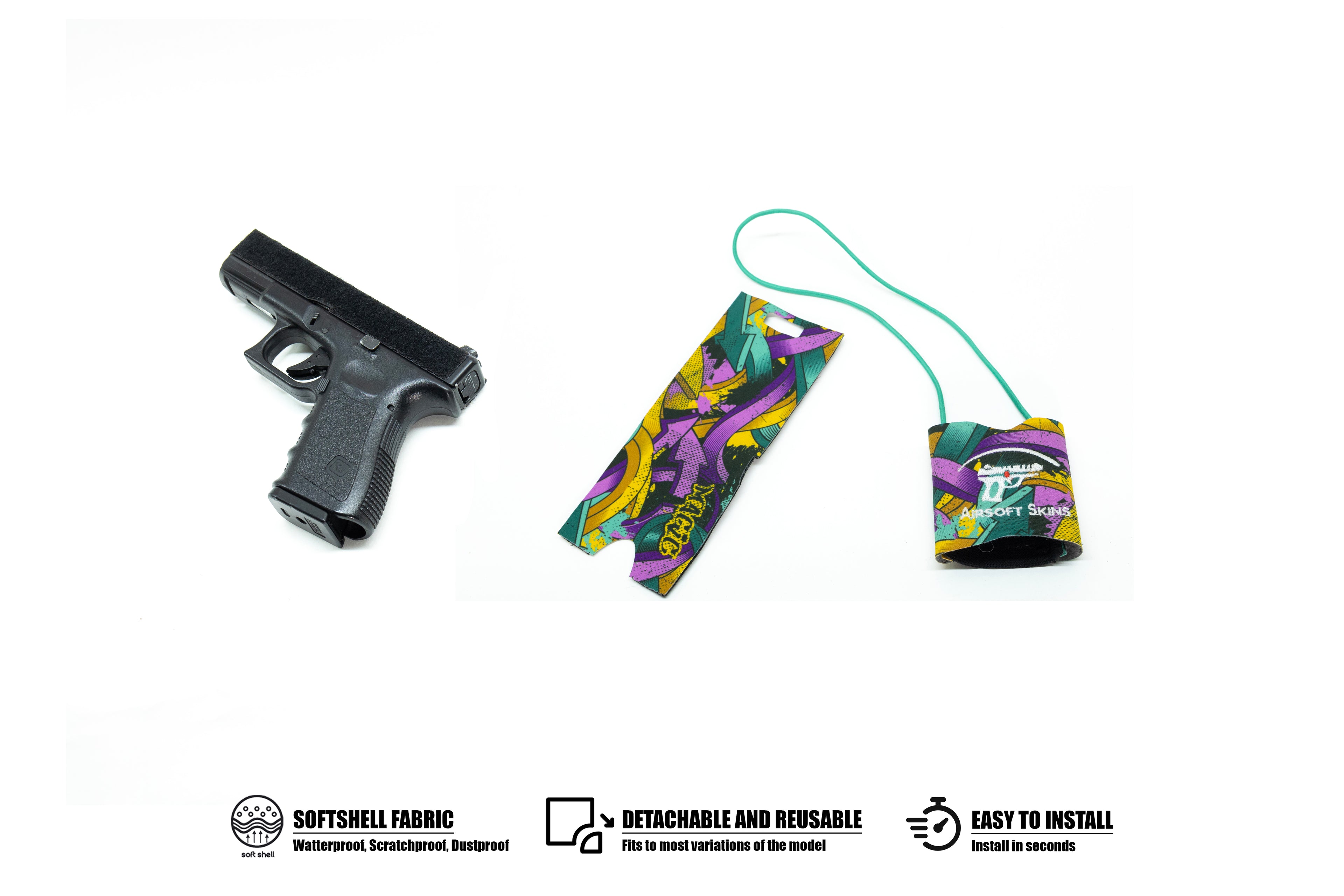 Husă Softshell inovatoare și reutilizabilă pentru replicile de airsoft G17–G19