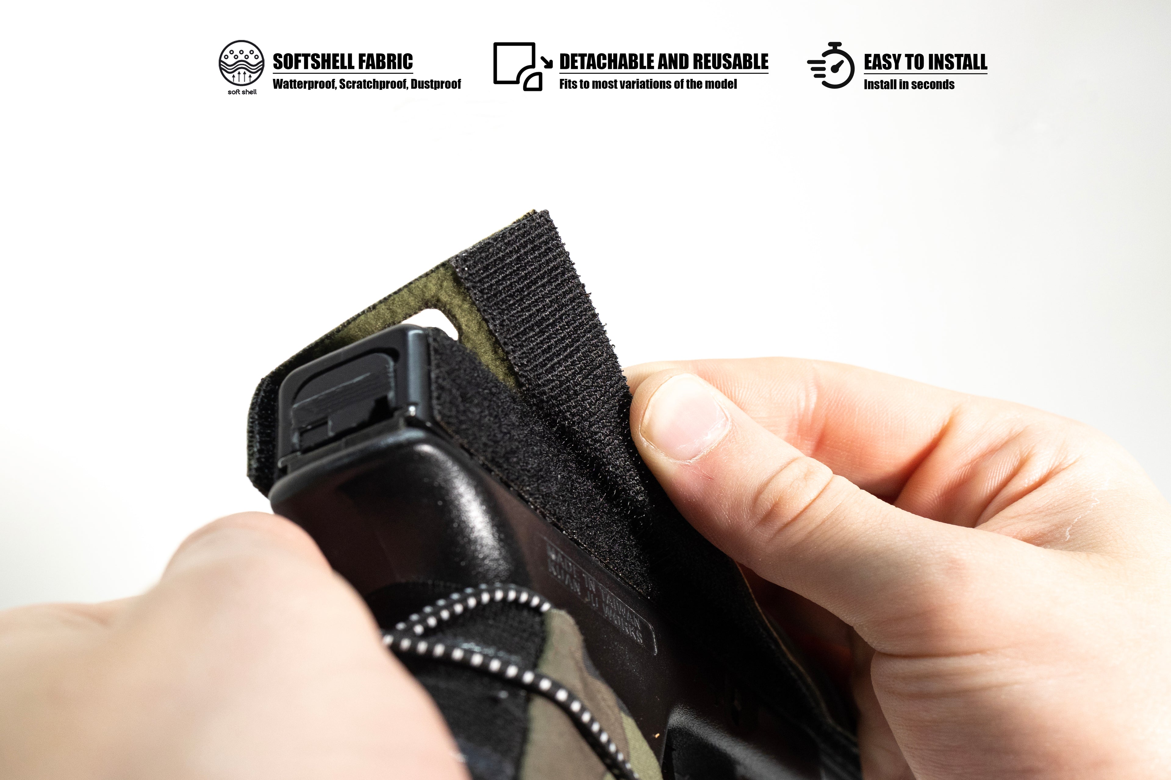 Husă Softshell inovatoare și reutilizabilă pentru replicile de airsoft G17–G19