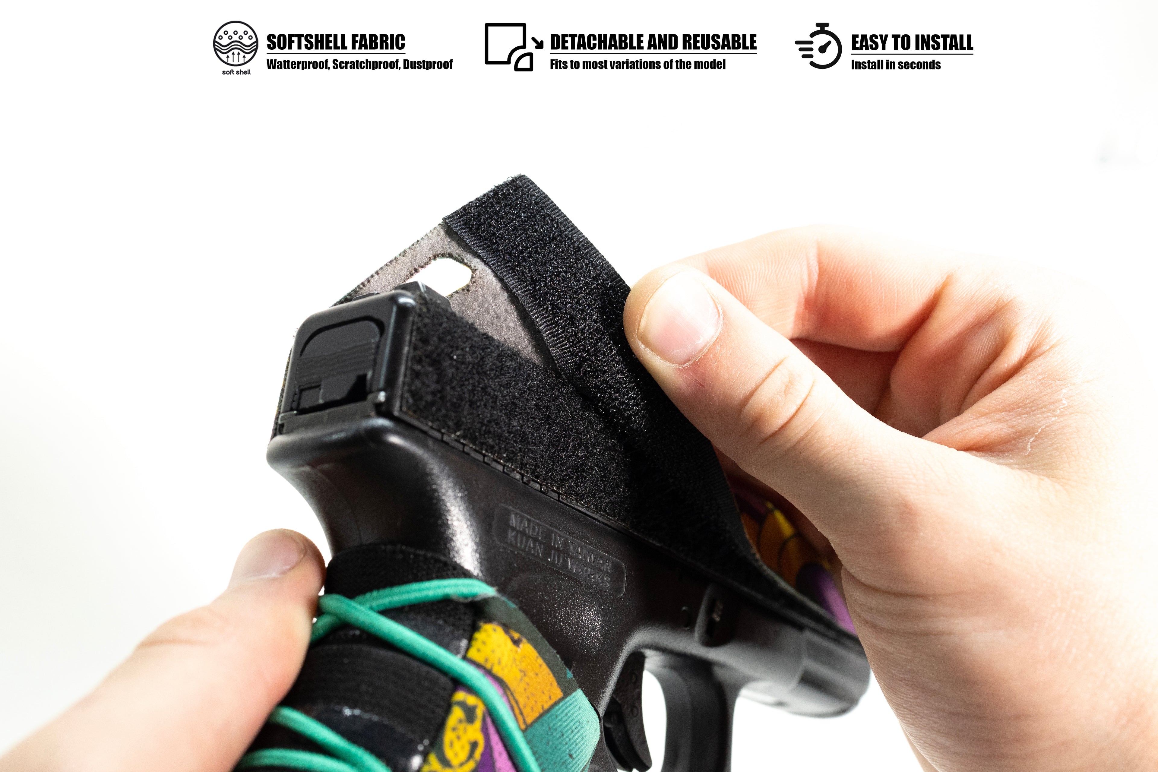 Husă Softshell inovatoare și reutilizabilă pentru replicile de airsoft G17–G19